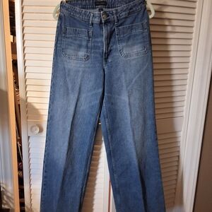 Casual Blue Wide-Leg Jeans